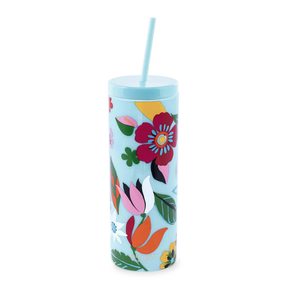 Kate Spade New York Acrylic Tumbler with Straw Safari Floral